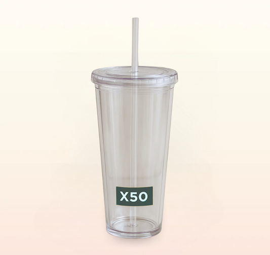 X50 700ml Clear Tumbler and Straw