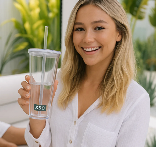 X50 700ml Clear Tumbler and Straw