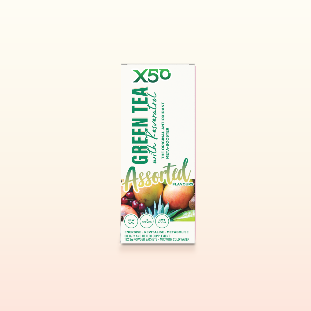 X50 Green Tea with Resveratrol, Assorted Flavours