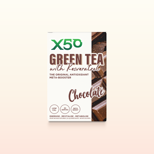 X50 Green Tea with Resveratrol, Chocolate flavor