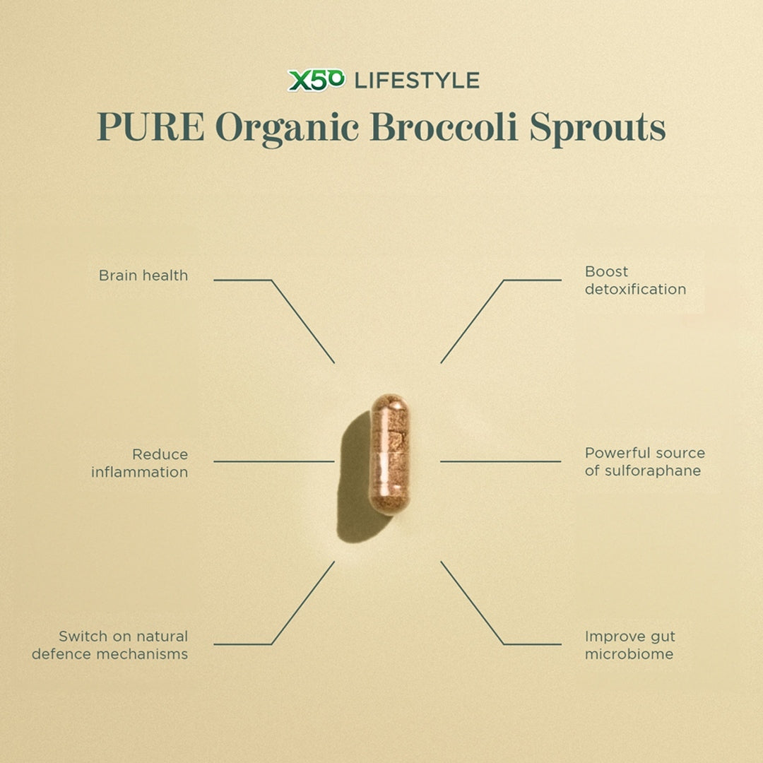 X50 Pure Organic Broccoli Sprouts Educational Benefits