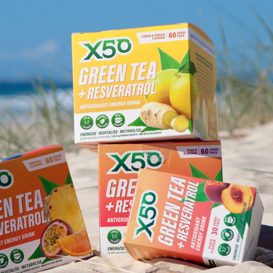 X50 Lemon & Ginger Green Tea with Resveratrol