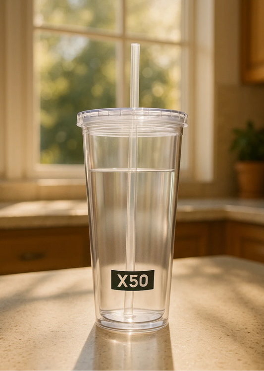 X50 700 ml Clear Tumbler and Straw