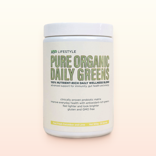 X50 Lifestyle Pure Organic Daily Greens 100% nutrient-rich daily wellness blend