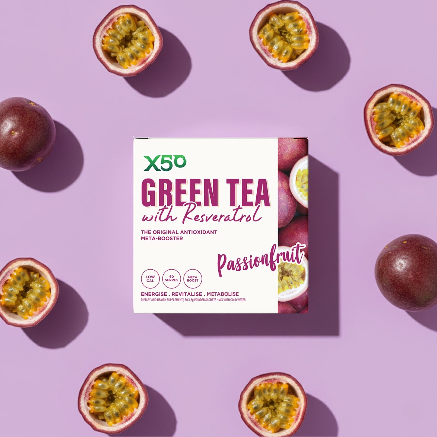 Passionfruit Green Tea X50 Resveratrol 60 Serves
