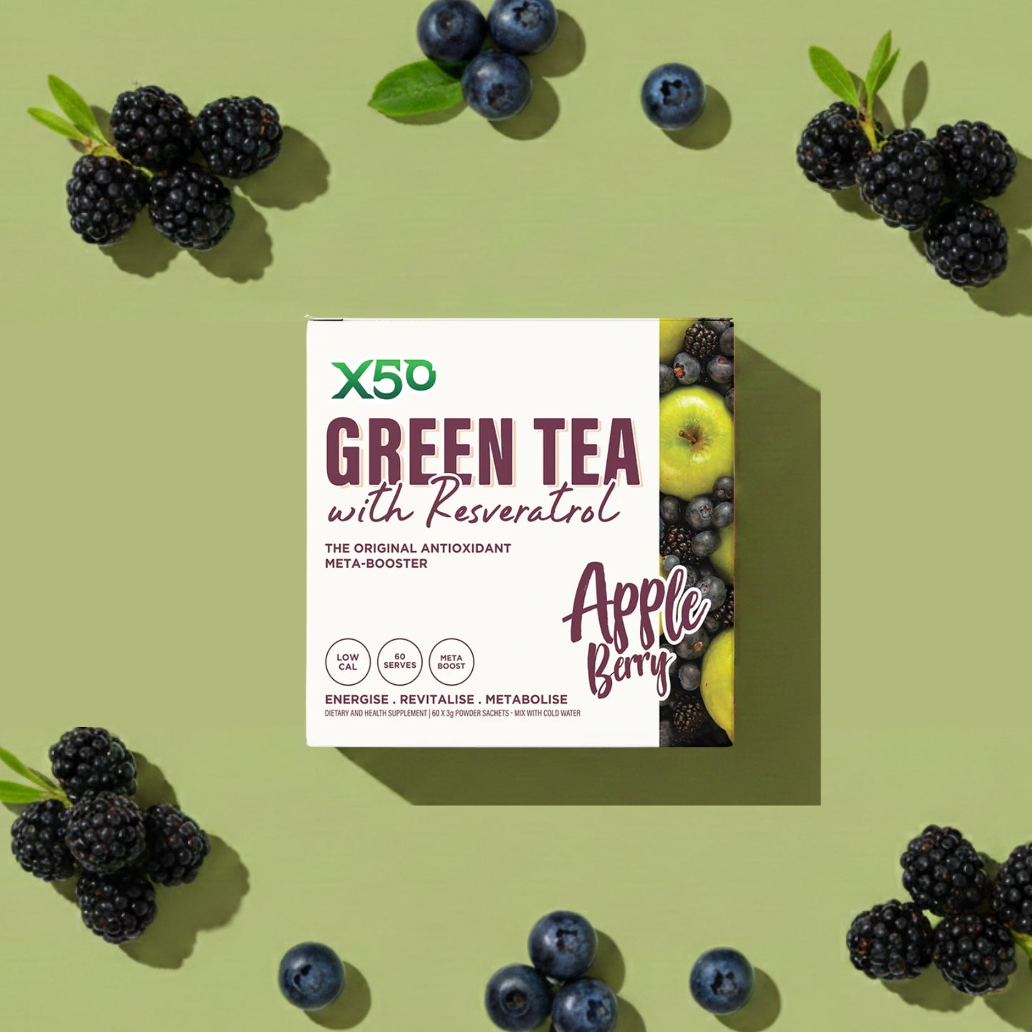 Apple Berry Green Tea X50