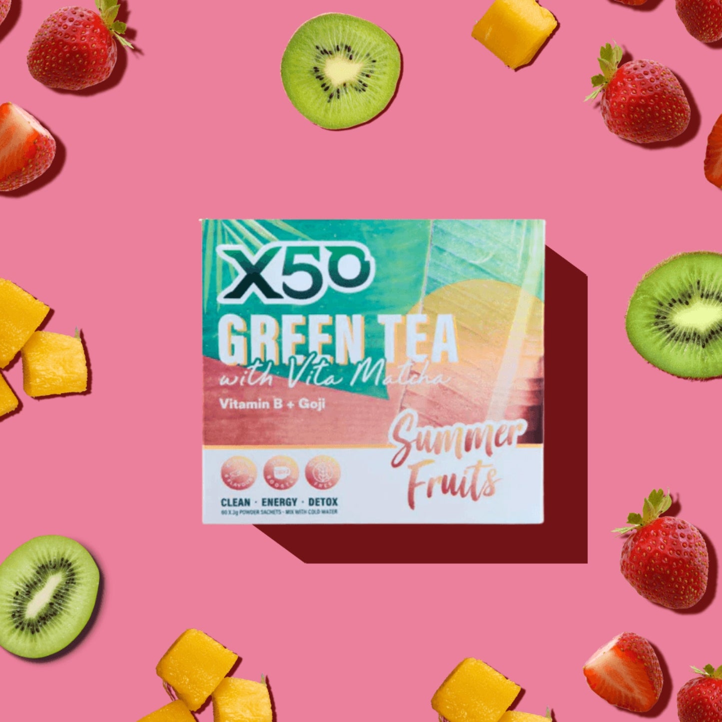 X50 Green Tea Summer Fruits 60 Serves