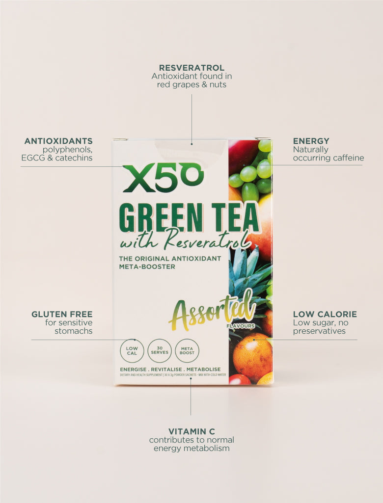 X50 Green Tea with Resveratrol Assorted Flavours