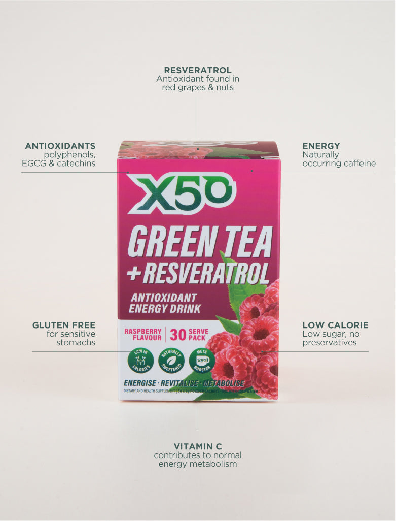 X50 Raspberry Green Tea with Resveratrol