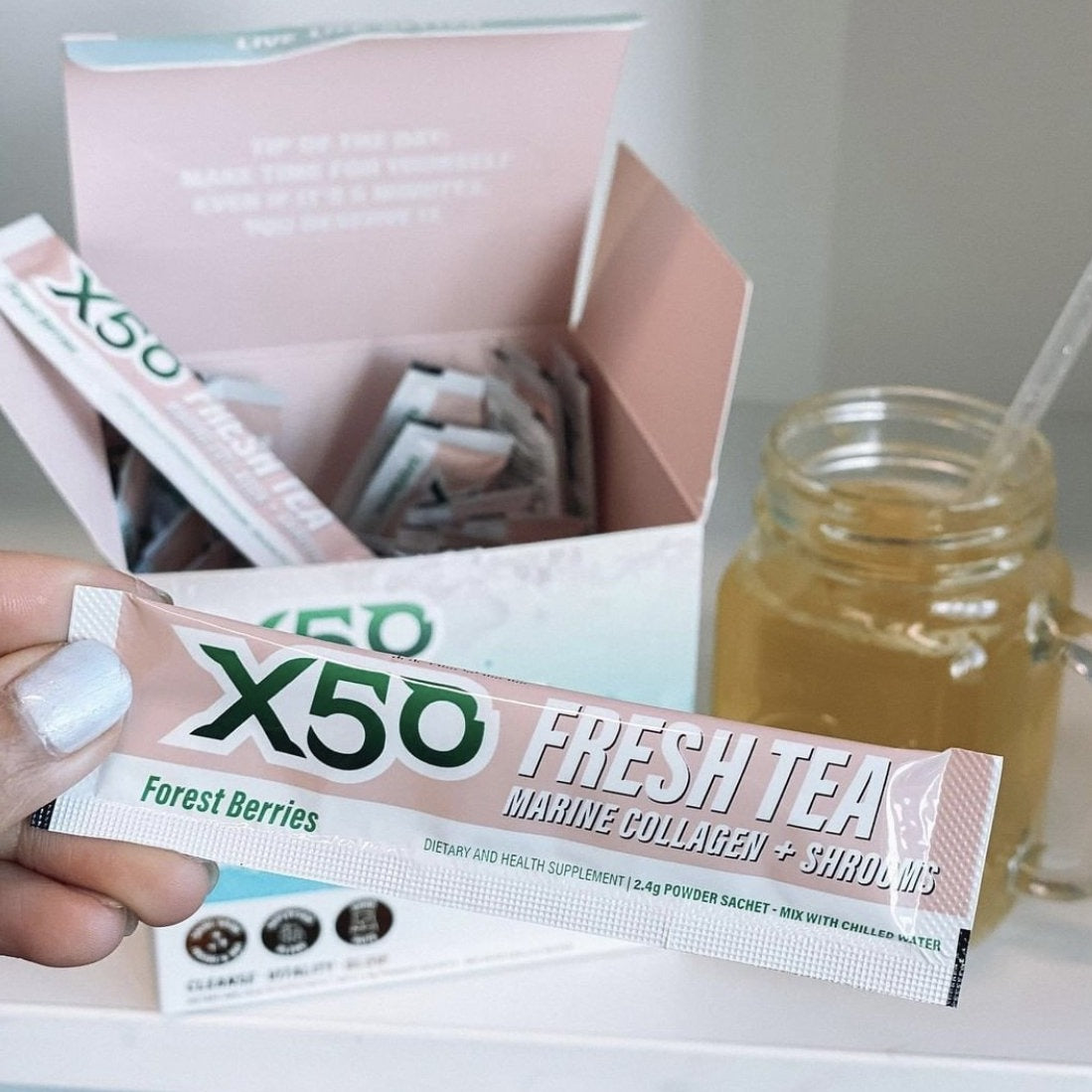 X50 Fresh Tea Marine Collagen + Shrooms