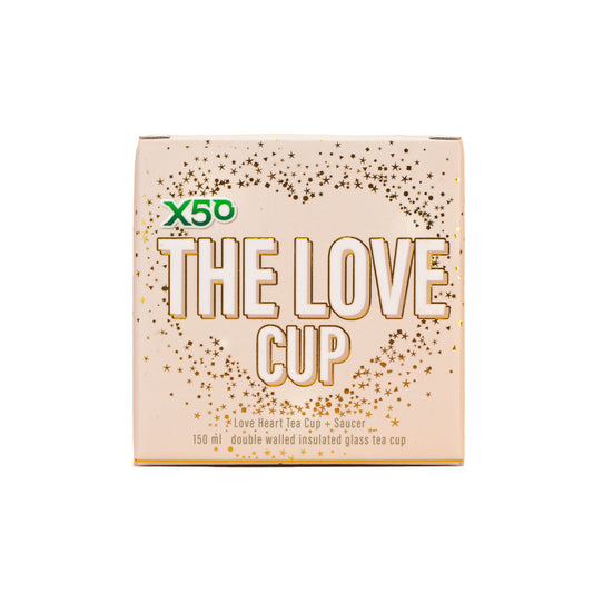 X50 Love Heart Double Wall Glass Tea Cup - 150ml