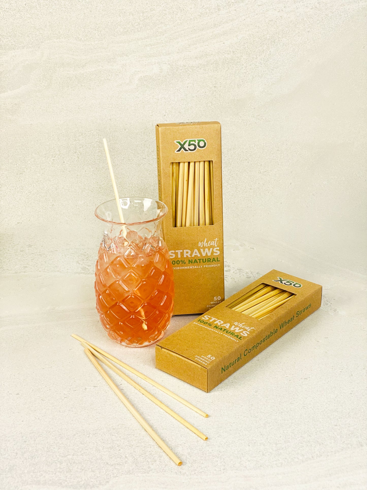 X50 100% Natural Wheat Straws. Non-Toxic, Biodegradable & Eco-Friendly.